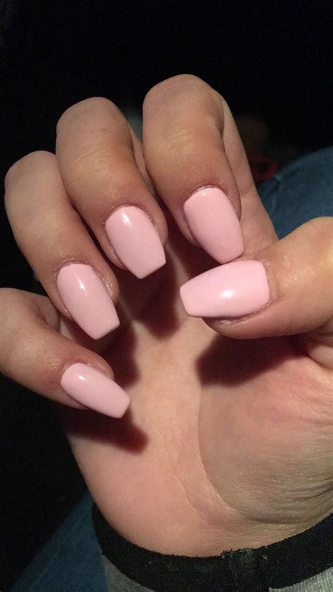 short coffin nails pink|soft pink coffin nails.